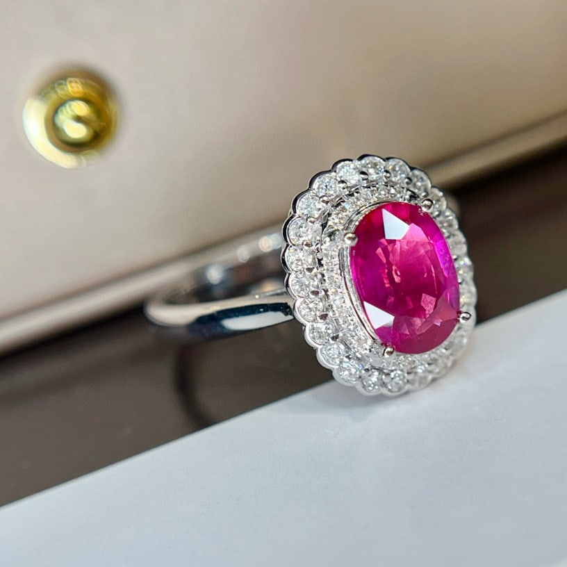 14k Gold 1.25 Ct Natural Ruby & Diamond Ring - 2