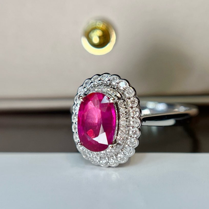 14k Gold 1.25 Ct Natural Ruby & Diamond Ring - 3