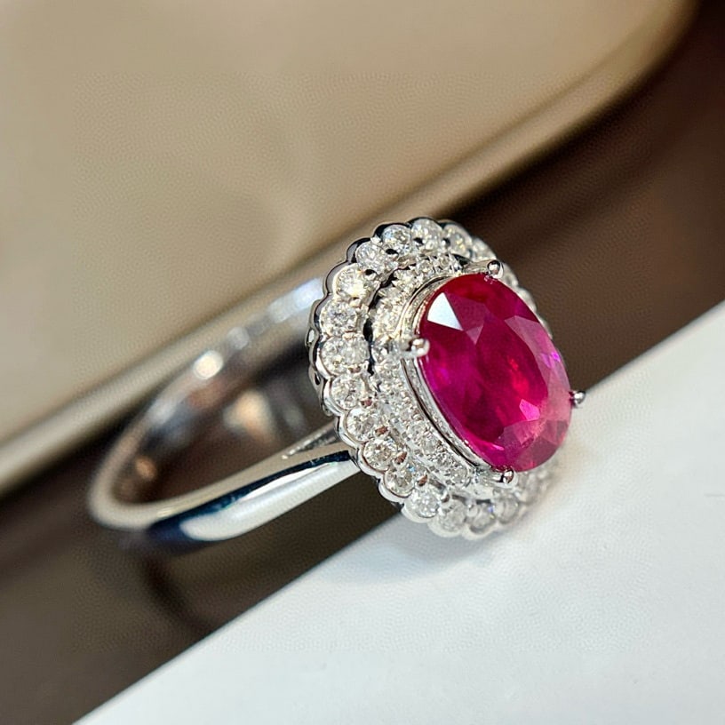 14k Gold 1.25 Ct Natural Ruby & Diamond Ring - 4