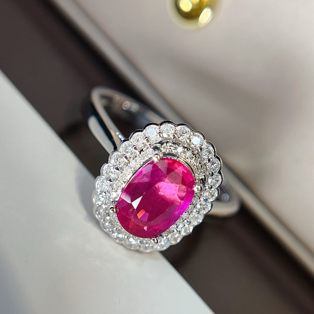 14k Gold 1.25 Ct Natural Ruby & Diamond Ring - 5