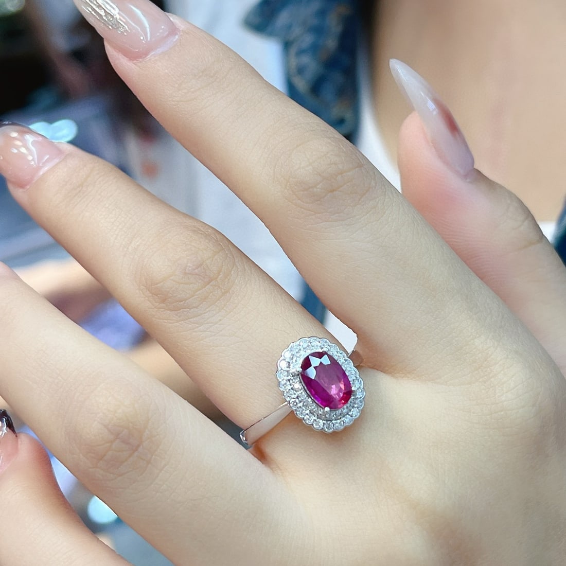 14k Gold 1.25 Ct Natural Ruby & Diamond Ring - 7