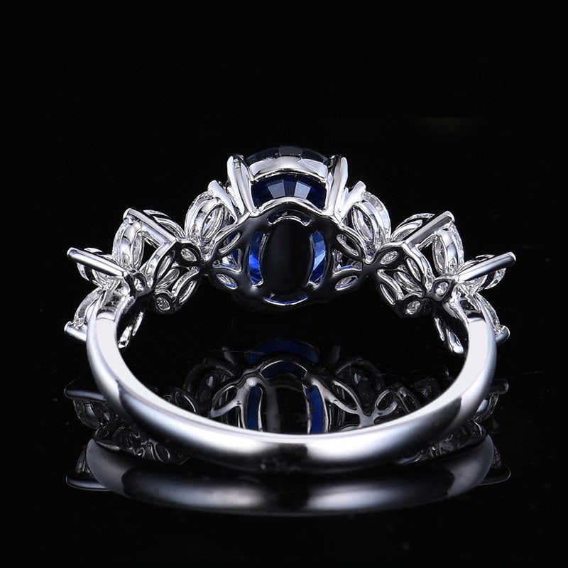 14k Gold 2.53 Ctw Natural Sapphire & Diamond Ring - 5