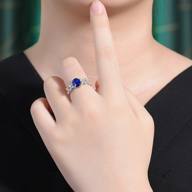 14k Gold 2.53 Ctw Natural Sapphire & Diamond Ring - 6