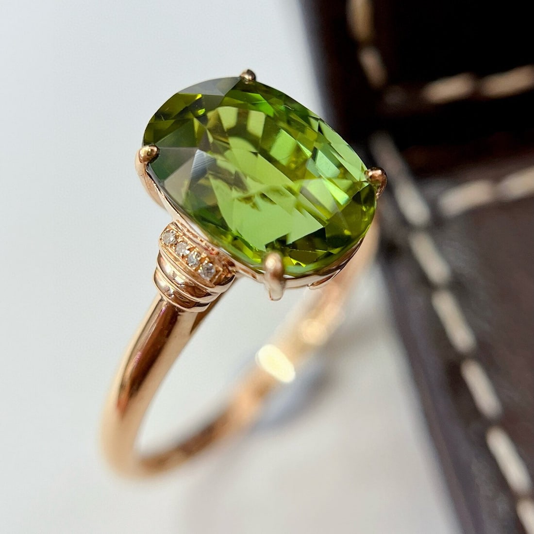14k Gold 4.35 Ct Natural Tourmaline & Diamond Ring - 5