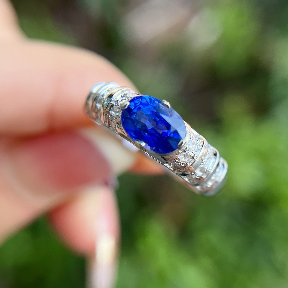 14k Gold 1.60 Ctw Natural Sapphire & Diamond Ring - 3