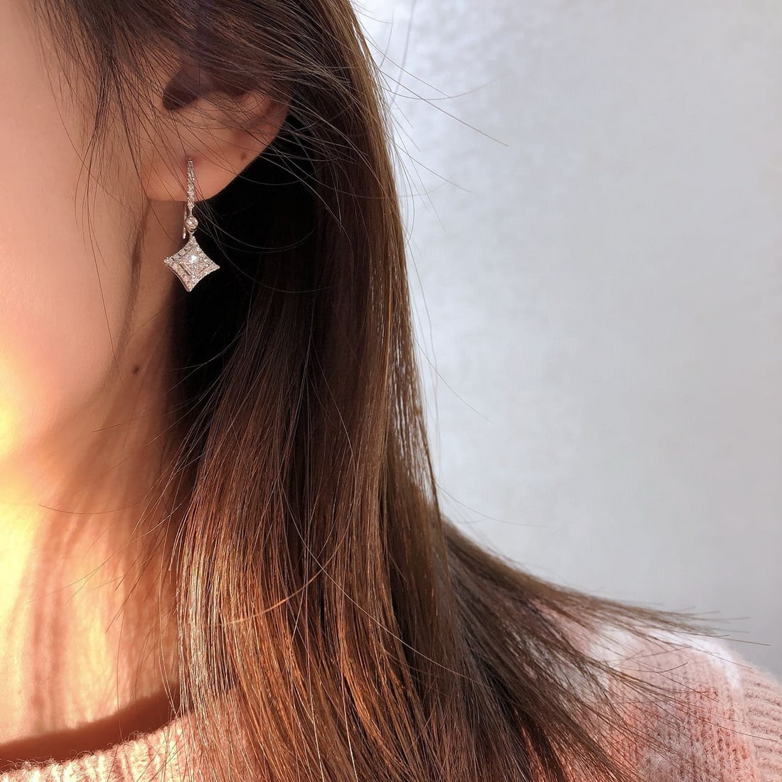 14k Gold 0.6 Ct Natural H Diamond Earrings - 2