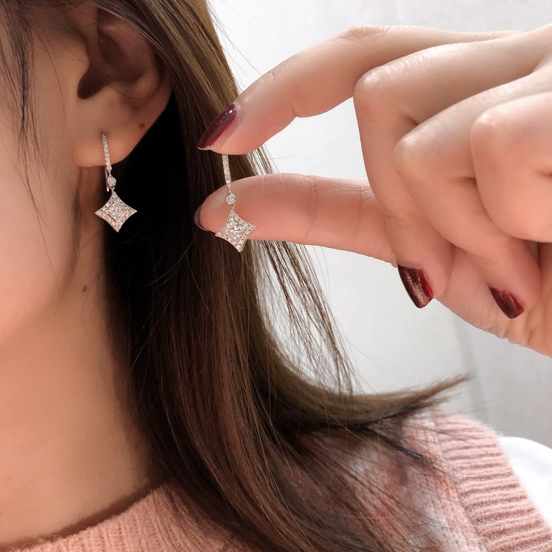 14k Gold 0.6 Ct Natural H Diamond Earrings - 3