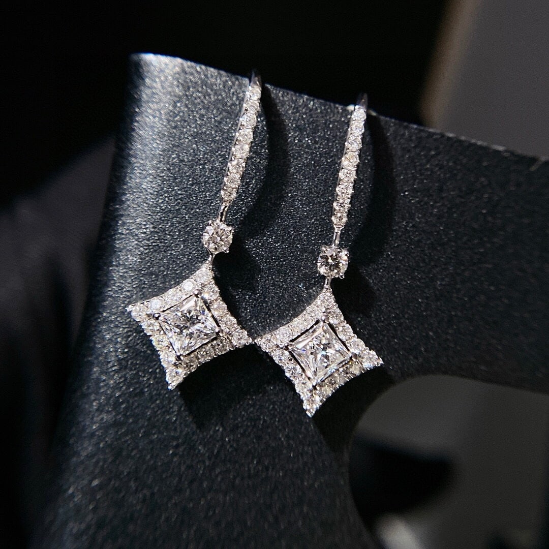 14k Gold 0.6 Ct Natural H Diamond Earrings - 5