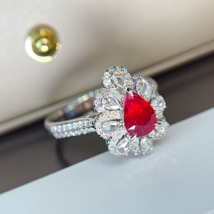 14k Gold 1.05 Ct Natural Ruby & Diamond Ring - 2