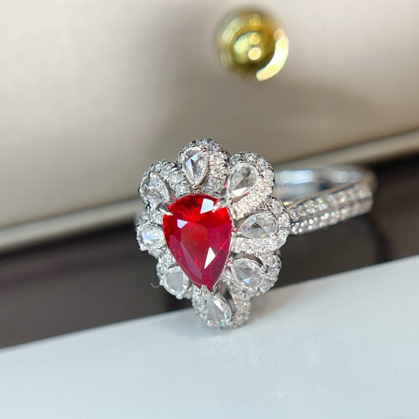 14k Gold 1.05 Ct Natural Ruby & Diamond Ring - 5