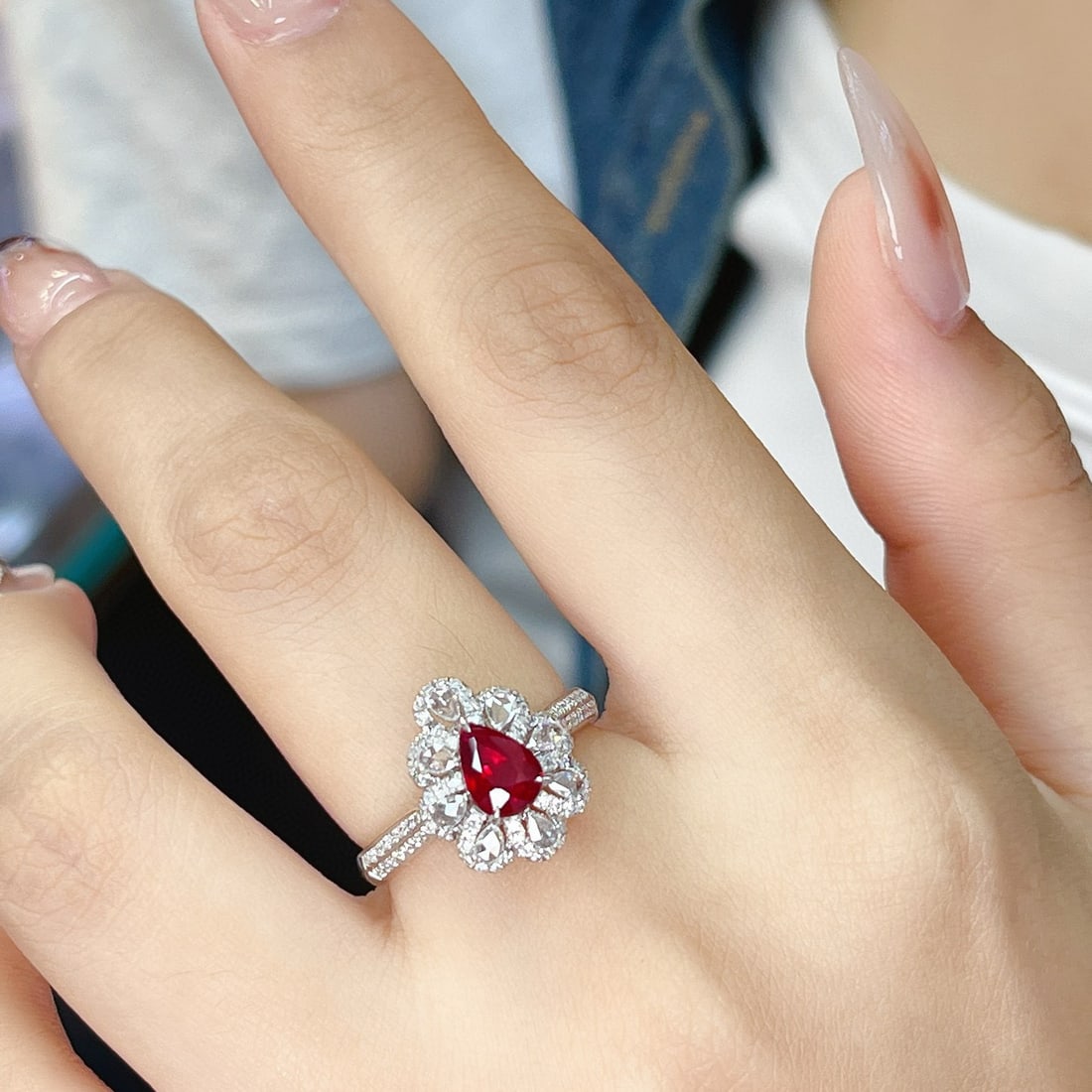 14k Gold 1.05 Ct Natural Ruby & Diamond Ring - 7