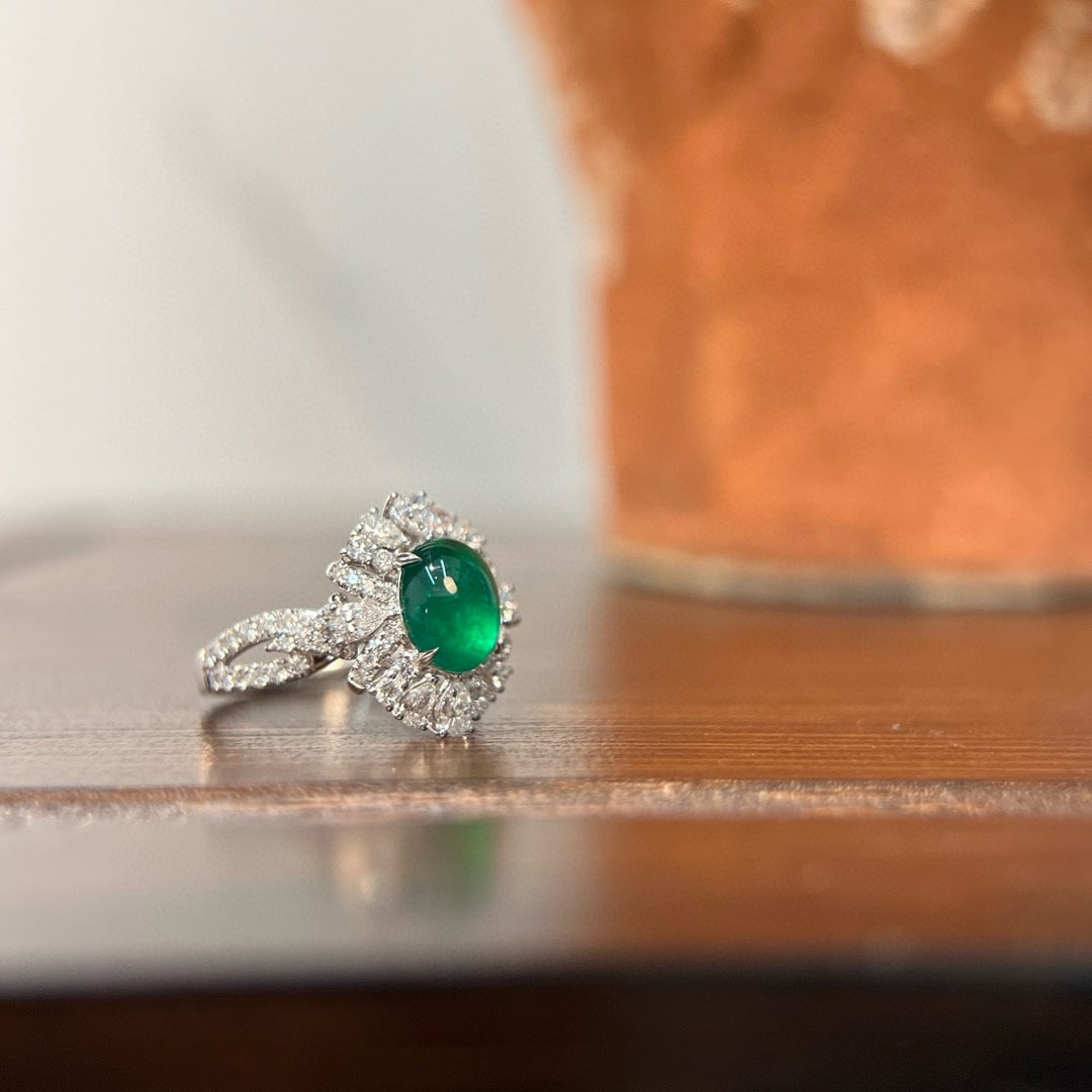 14k Gold 2.72 Ctw Natural Emerald & Diamond Ring - 2