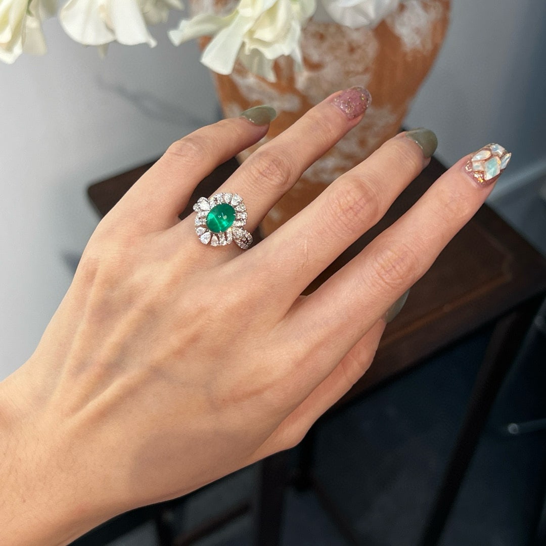 14k Gold 2.72 Ctw Natural Emerald & Diamond Ring - 4