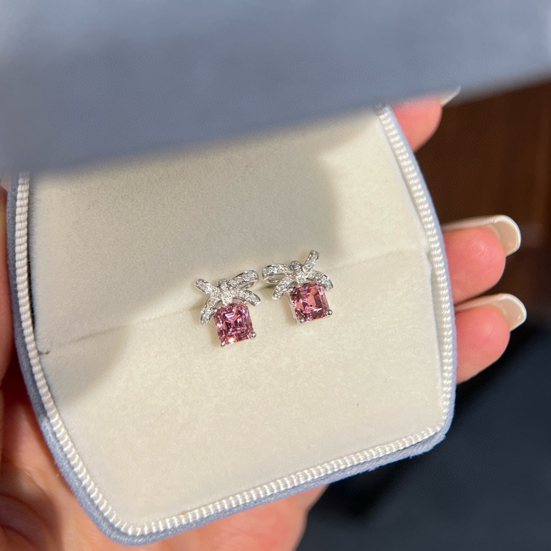 14k Gold 1.92 Ctw Natural Tourmaline & Diamond Earrings - 2