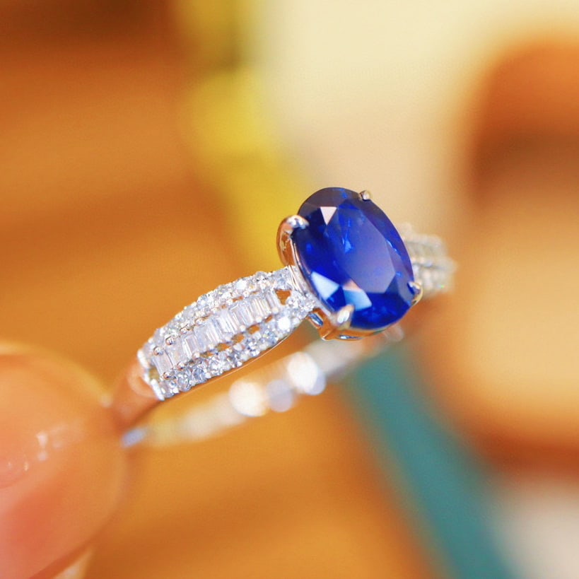 14k Gold 1.30 Ctw Natural Sapphire & Diamond Ring - 2