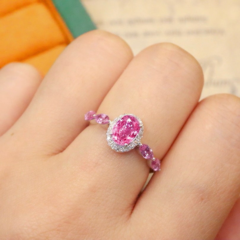 14k Gold 1.75 Ctw Natural Padparadscha Sapphire & Diamond Ring - 5