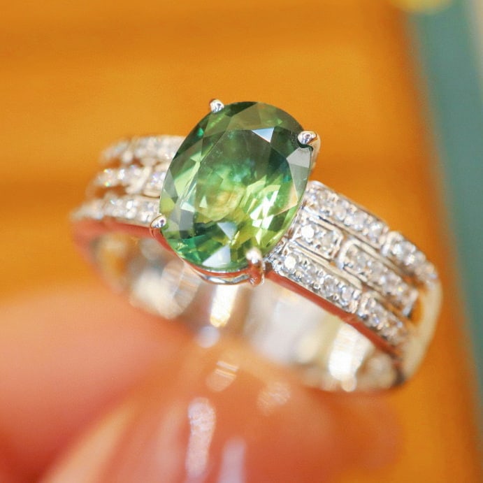 14k Gold 1.59 Ctw Natural Sapphire & Diamond Ring - 2