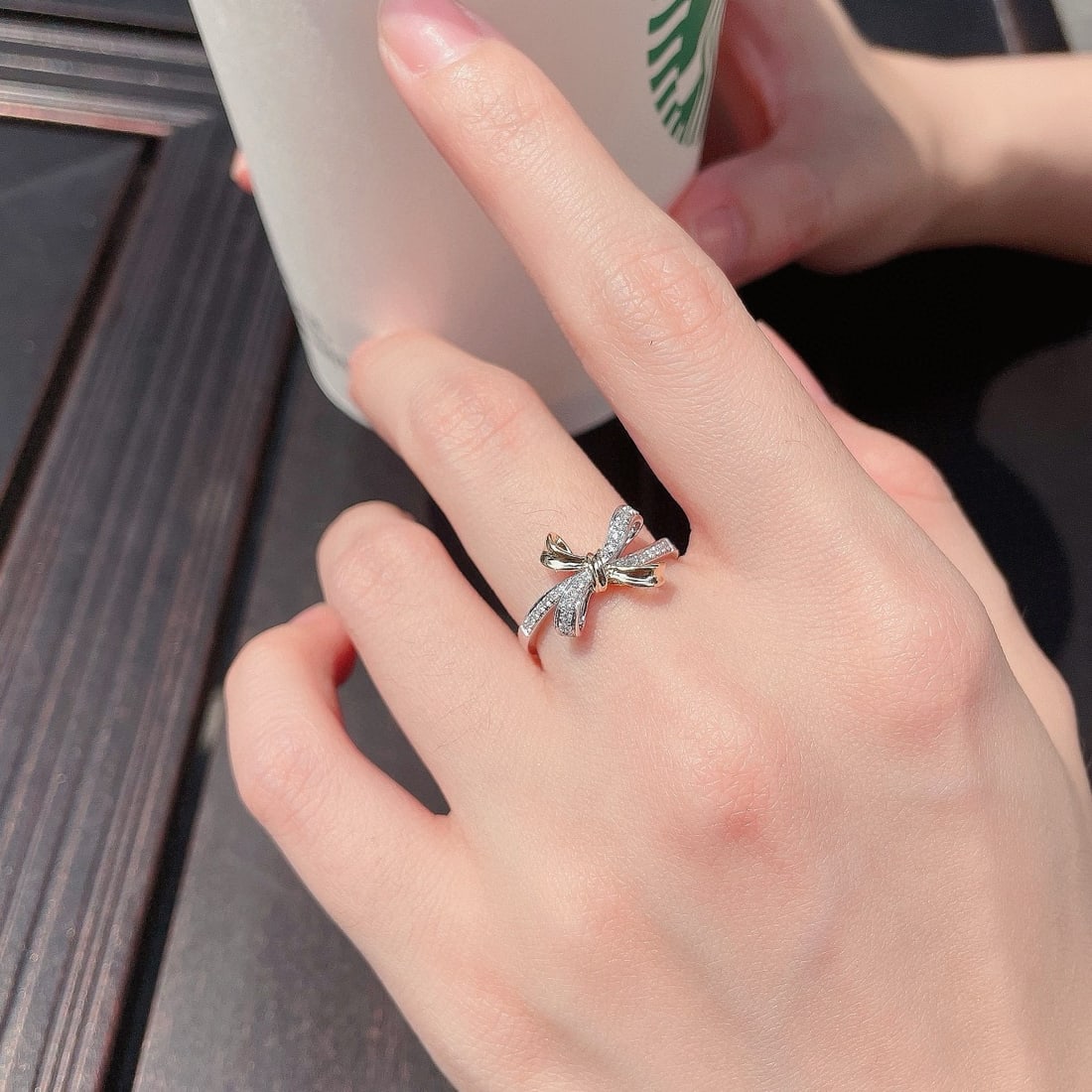 14k Gold 0.12 Ct Natural H Diamond Ring - 2