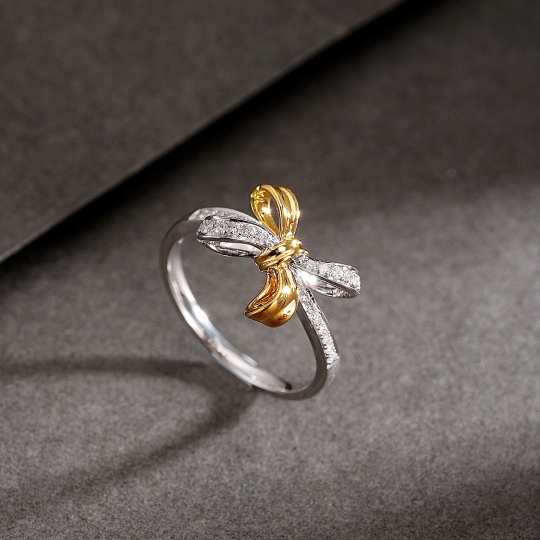 14k Gold 0.12 Ct Natural H Diamond Ring - 3