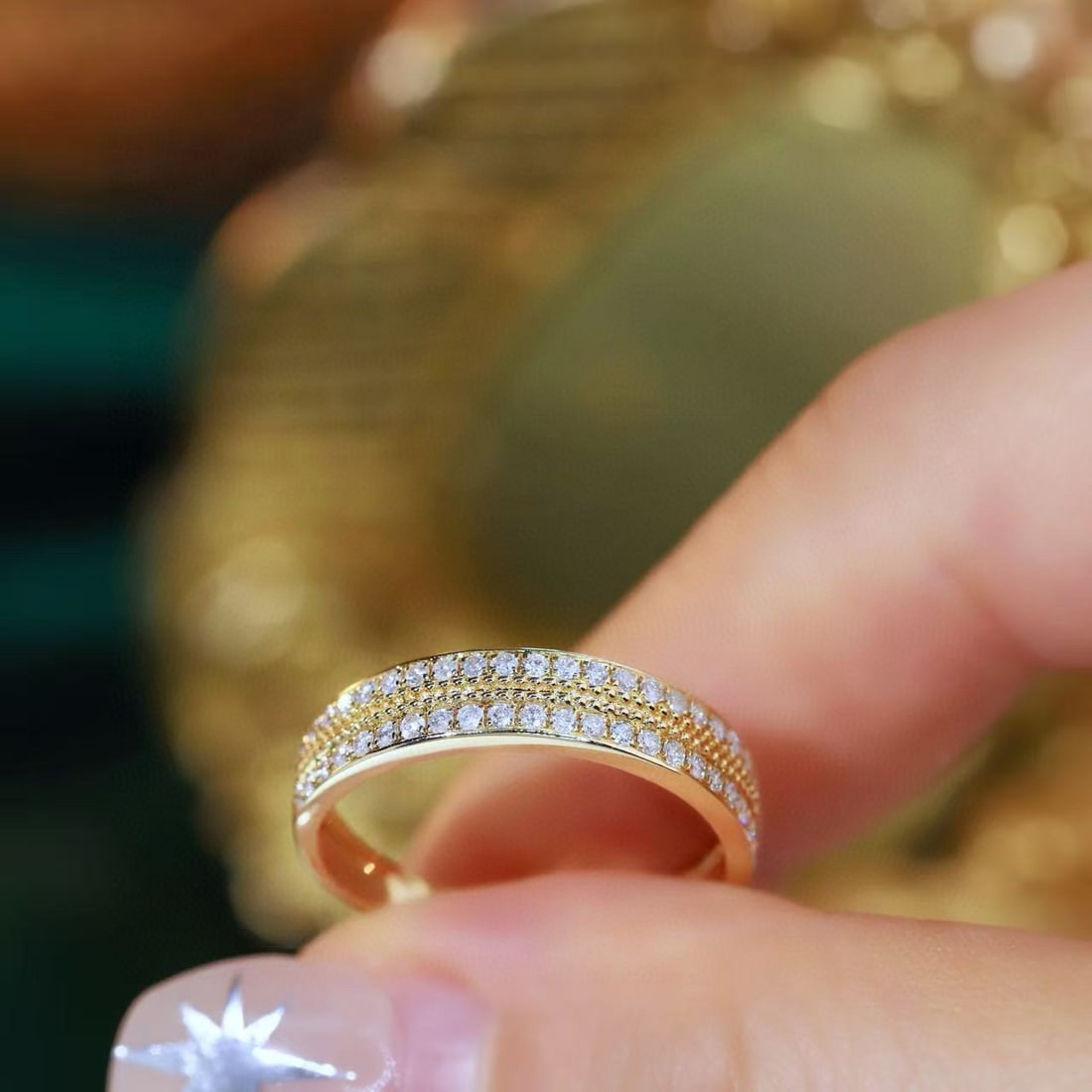 14k Gold 0.3 Ct Natural H Diamond Ring - 2