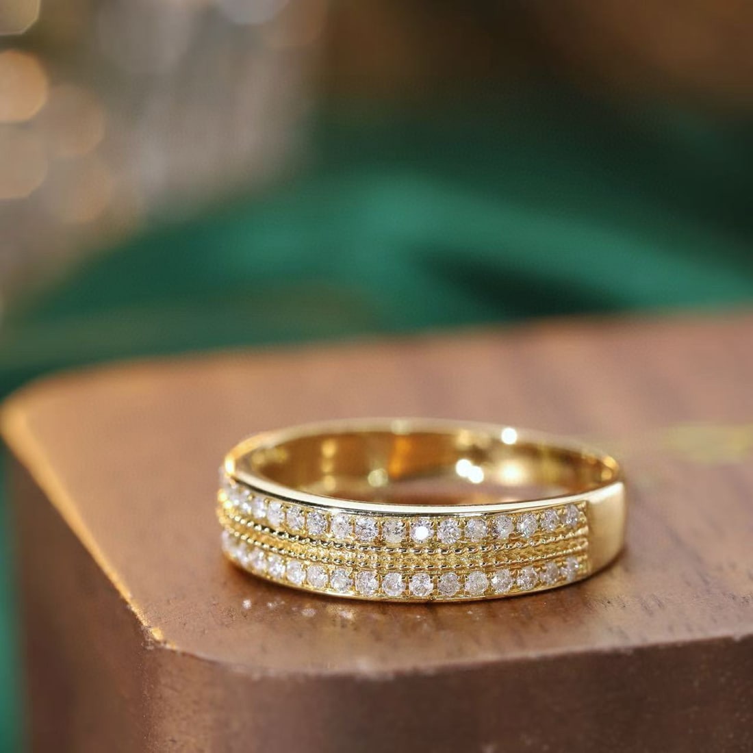 14k Gold 0.3 Ct Natural H Diamond Ring - 6