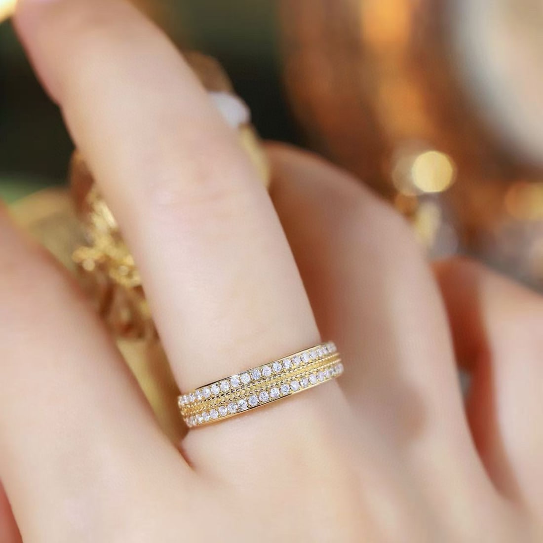 14k Gold 0.3 Ct Natural H Diamond Ring - 7