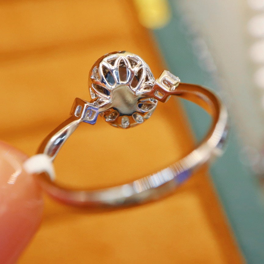 14k Gold 1.07 Ctw Natural Sapphire & Diamond Ring - 4