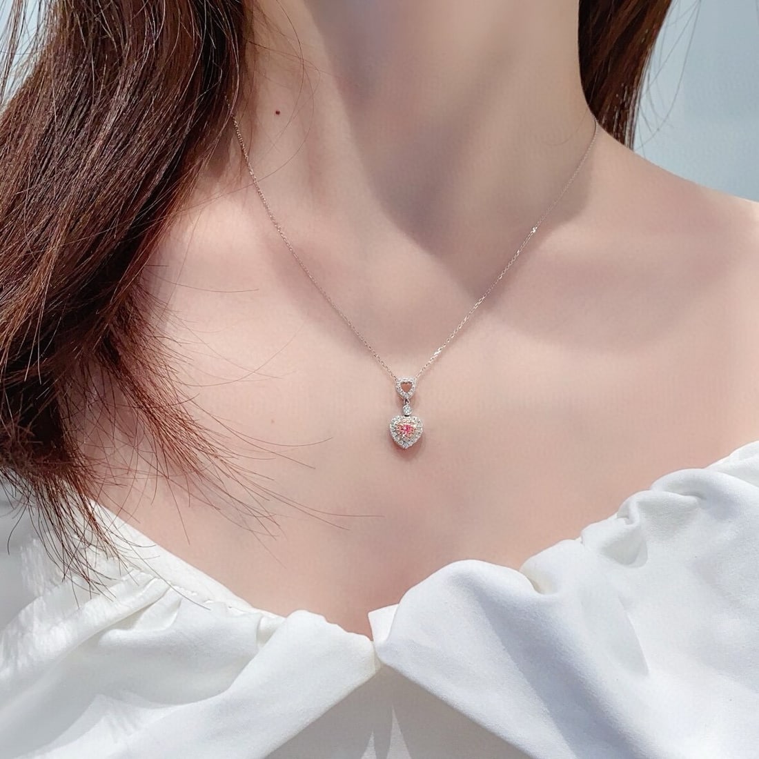 14k Gold 0.35 Ctw Natural Pink Diamond & Diamond Necklace - 2