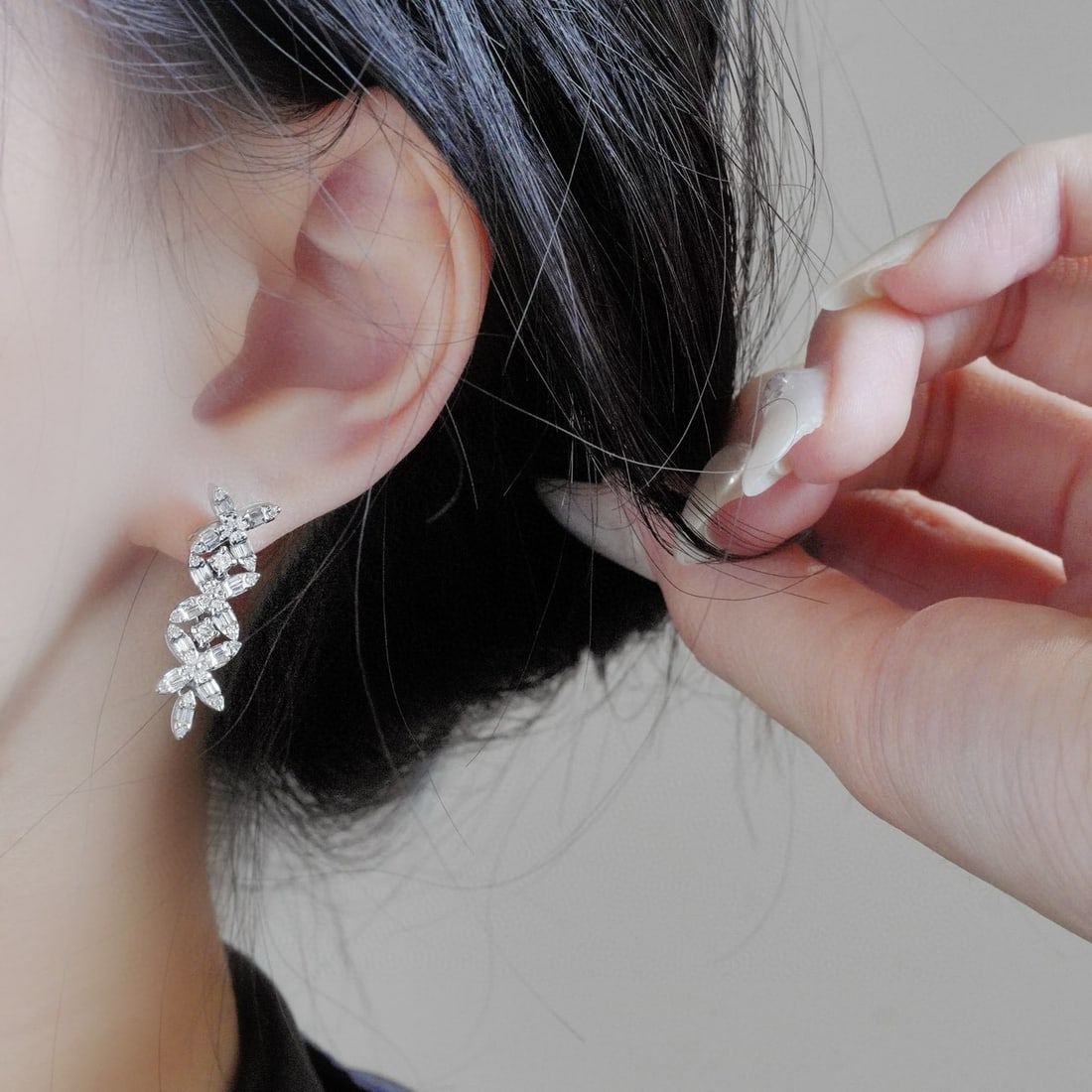 14k Gold 1.1 Ct Natural H Diamond Earrings - 6