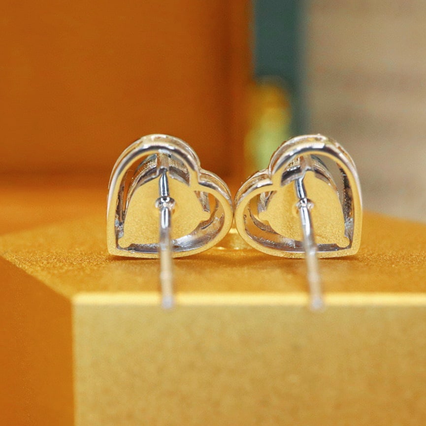 14k Gold 1.56 Ctw Natural Sapphire & Diamond Earrings - 4