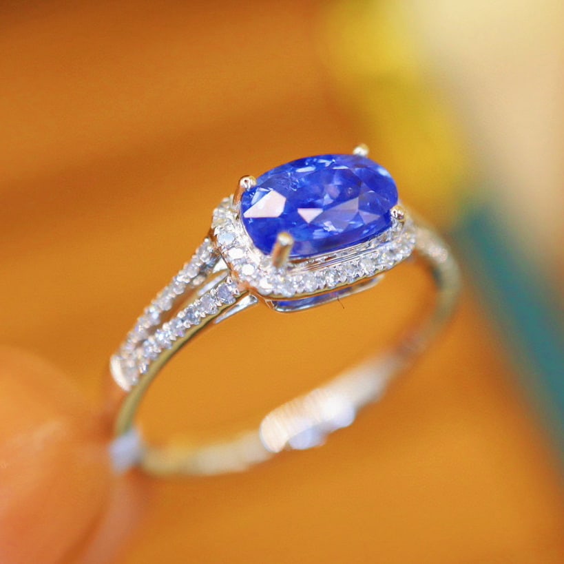 14k Gold 1.27 Ctw Natural Sapphire & Diamond Ring - 2