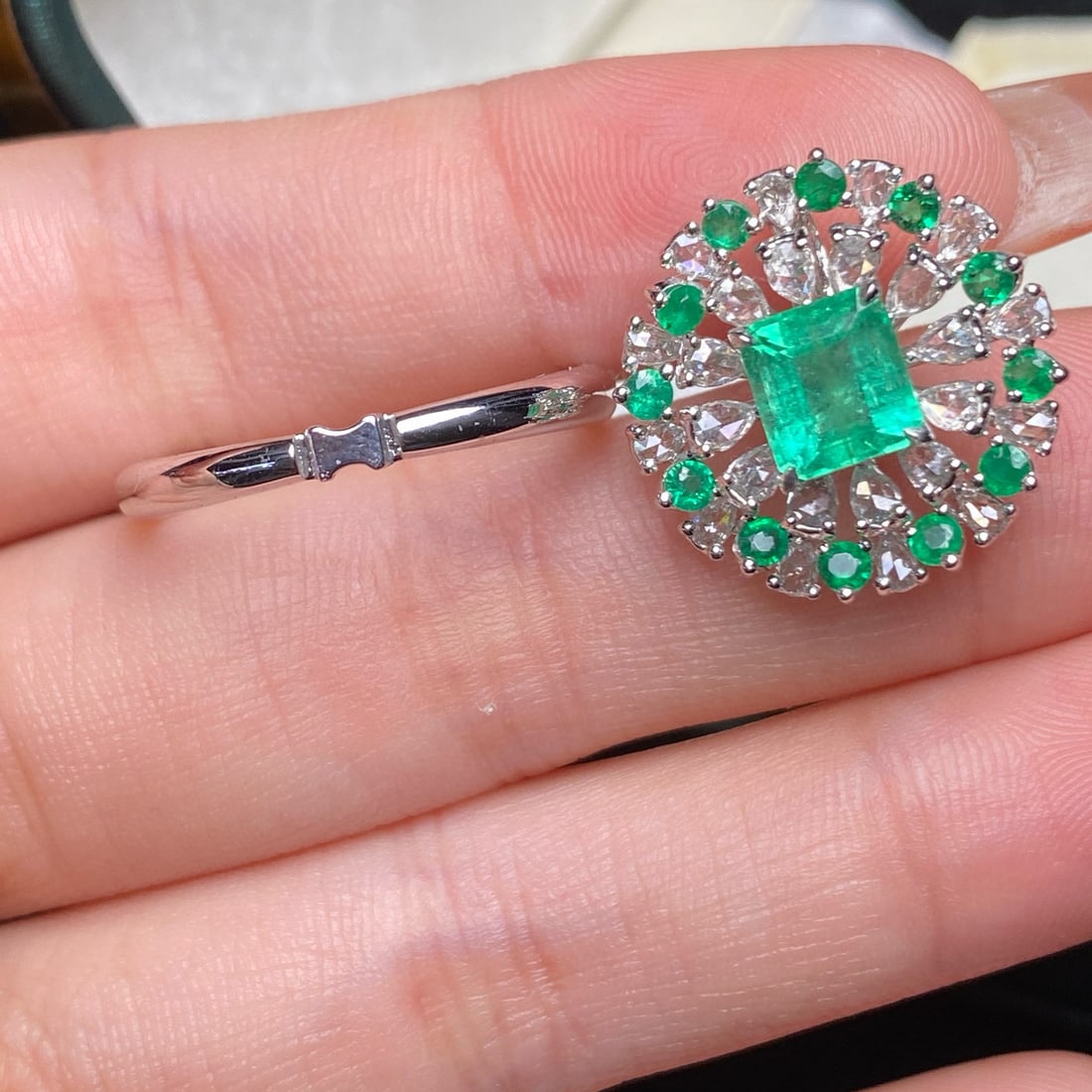 14k Gold 1.91 Ctw Natural Emerald & Diamond Ring/pendant( Without Chain ) - 3