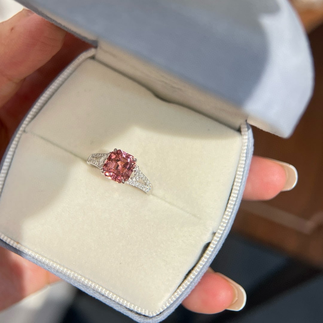 14k Gold 2.75 Ctw Natural Tourmaline & Diamond Ring - 3