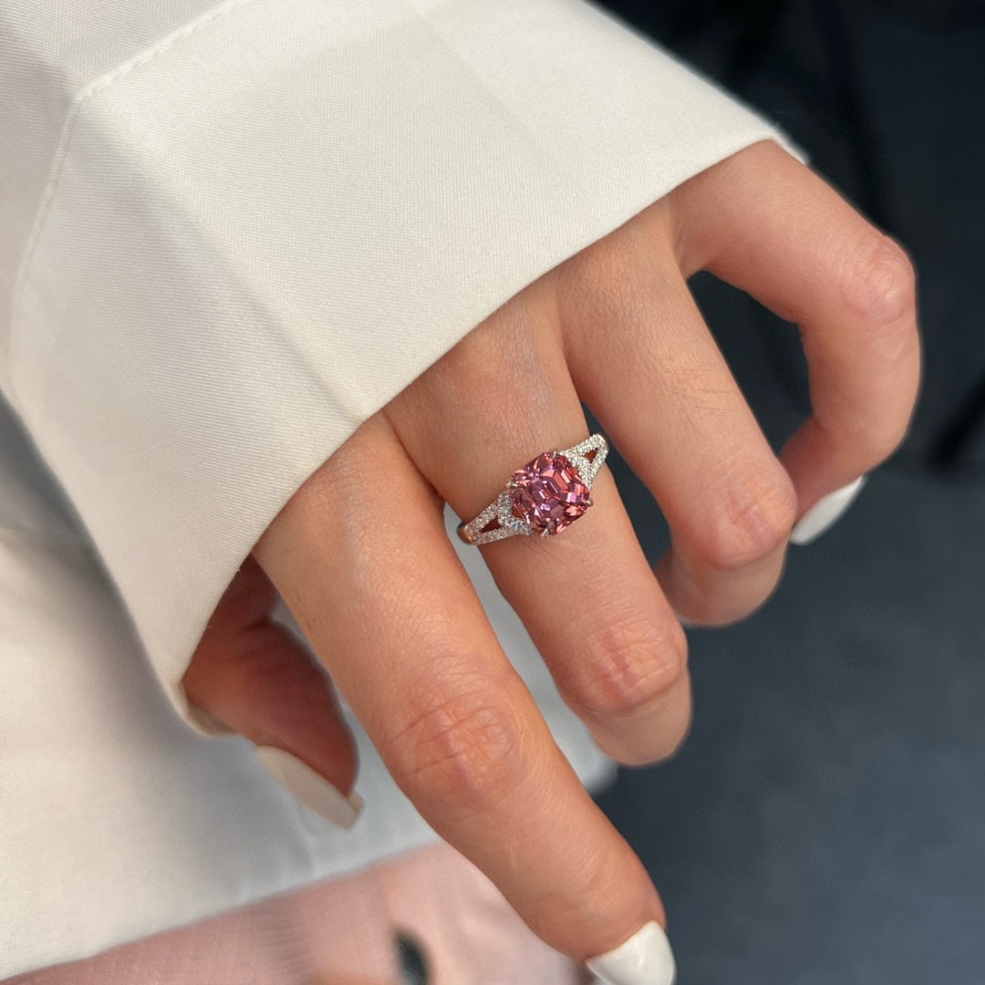 14k Gold 2.75 Ctw Natural Tourmaline & Diamond Ring - 4