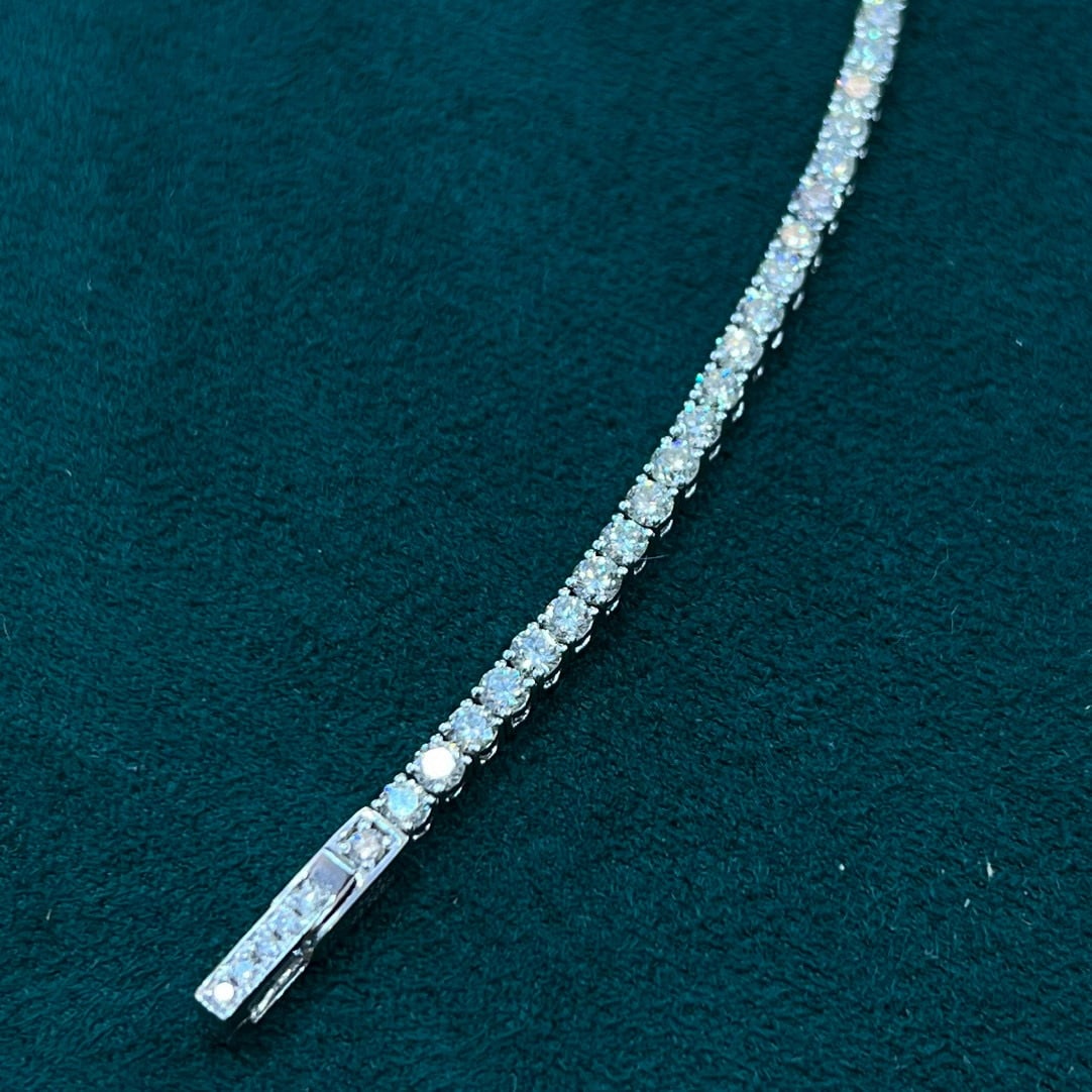 14k Gold 3.59 Ct Natural H Diamond Bracelet - 5