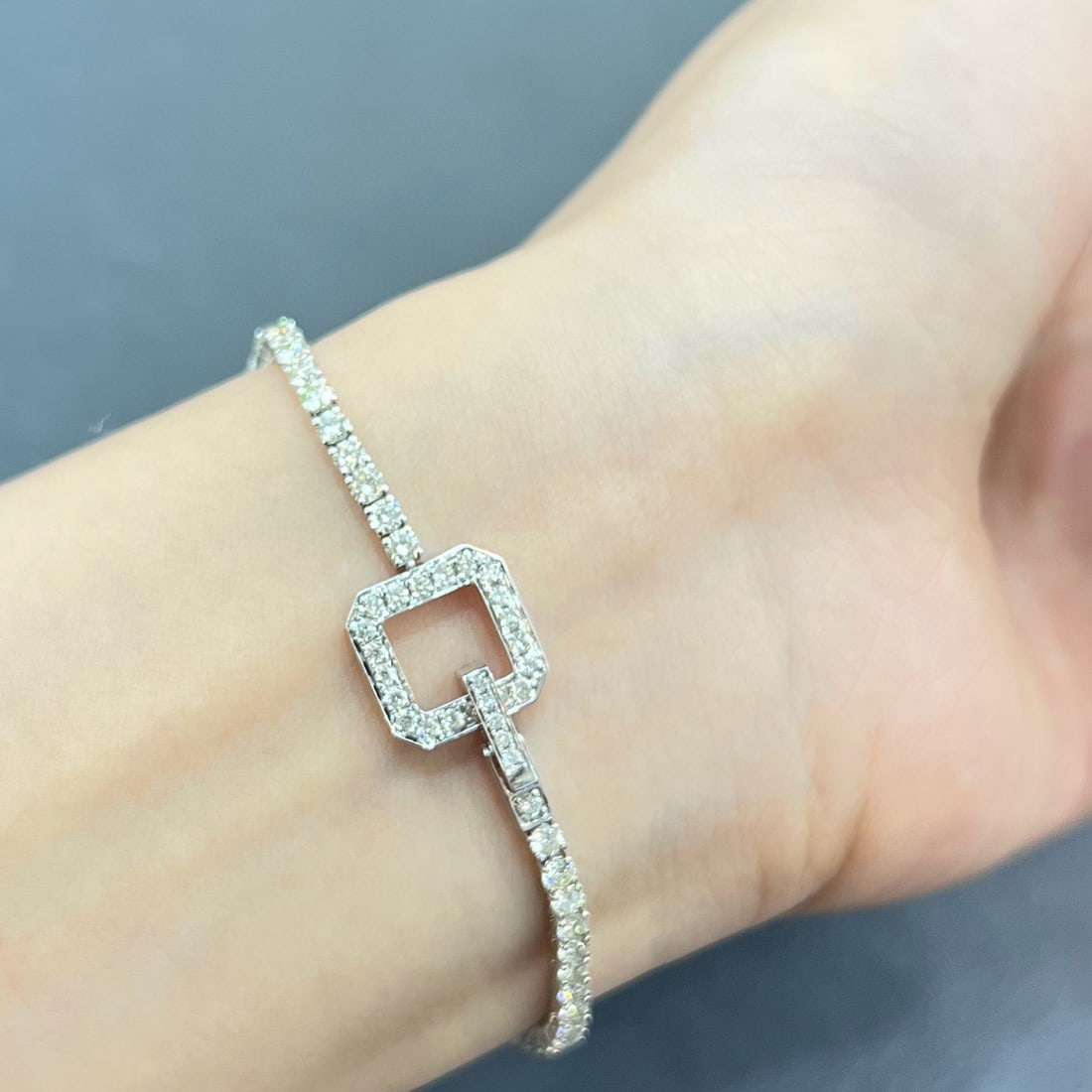 14k Gold 3.59 Ct Natural H Diamond Bracelet - 7