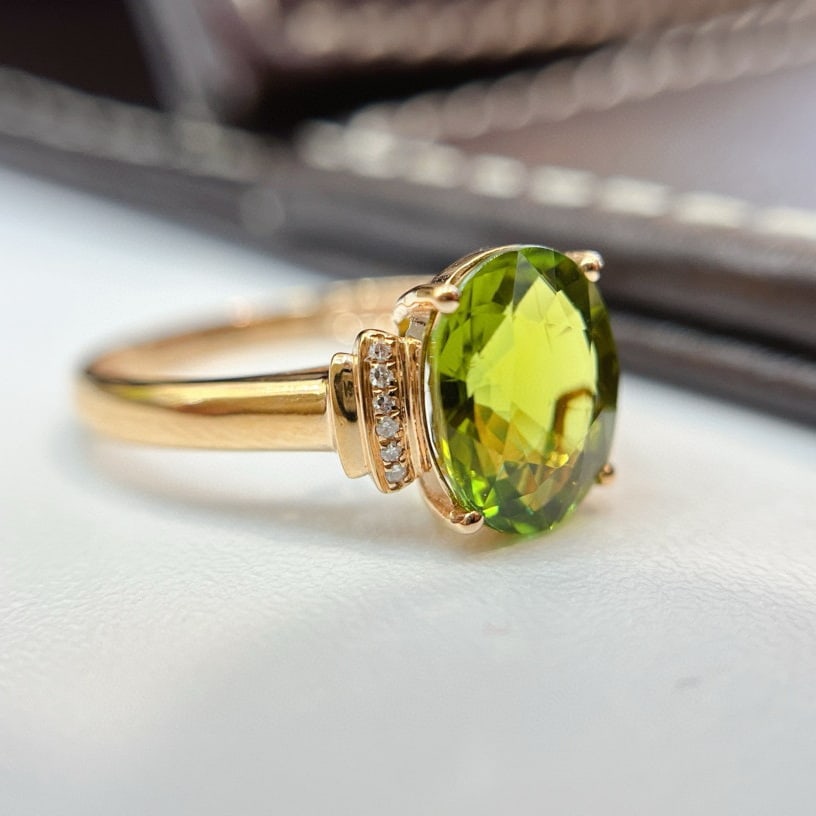 14k Gold 2.35 Ct Natural Tourmaline & Diamond Ring - 3