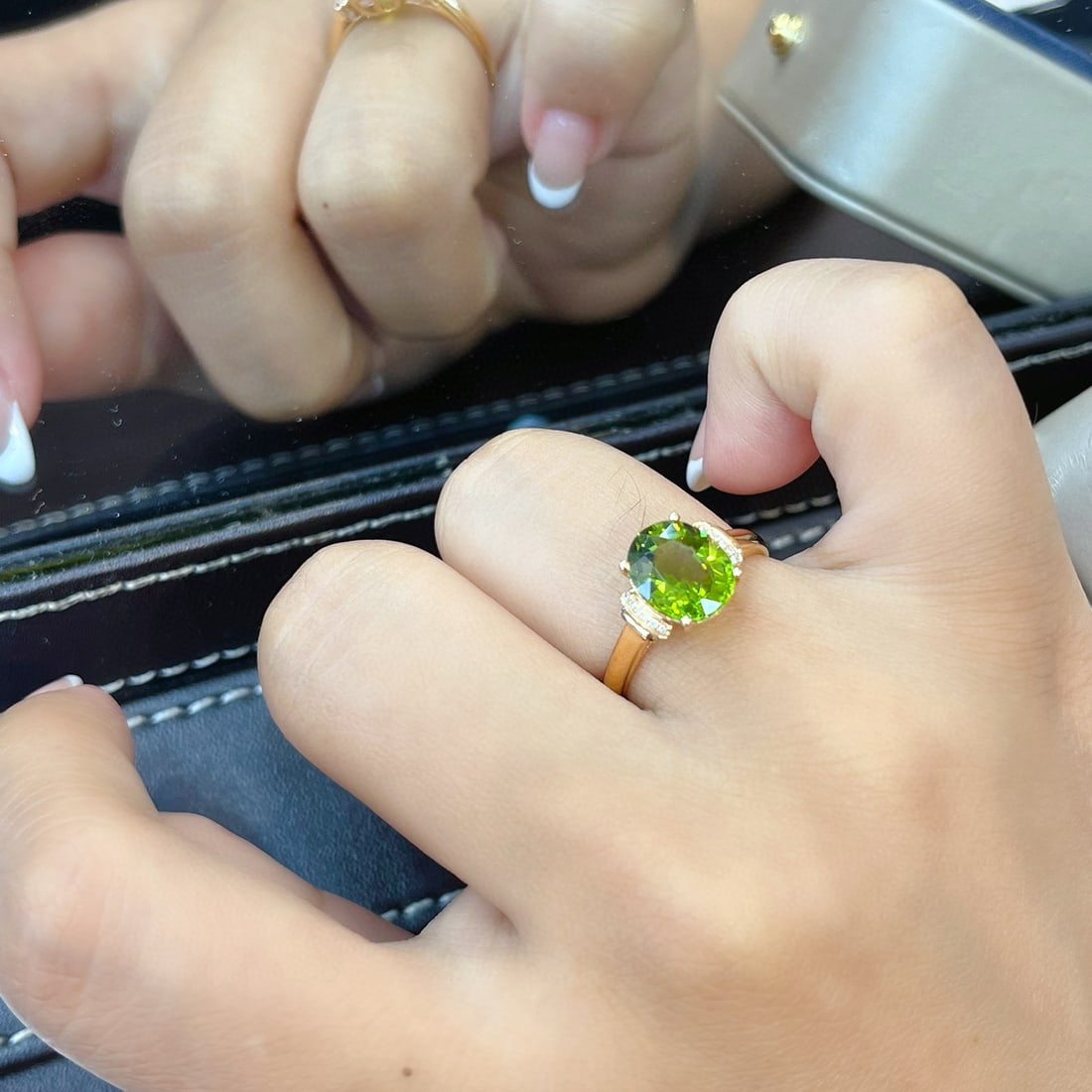 14k Gold 2.35 Ct Natural Tourmaline & Diamond Ring - 7