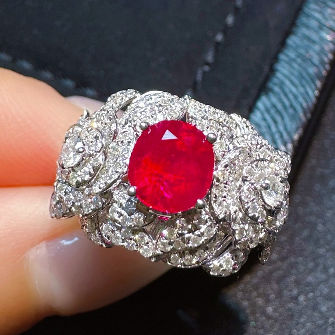 14k Gold 1.78 Ctw Natural Ruby & Diamond Ring - 2
