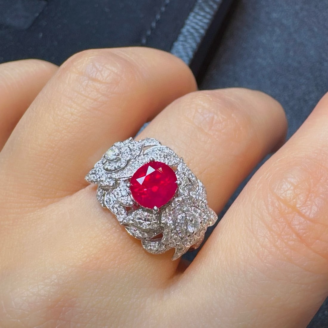 14k Gold 1.78 Ctw Natural Ruby & Diamond Ring - 3