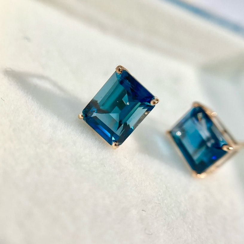 14k Gold 6.50 Ct Natural Topaz Earrings - 3