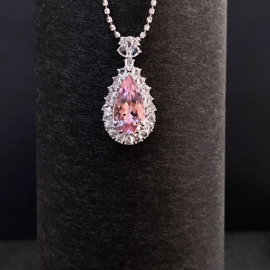 14k Gold 4.7 Ctw Natural Morganite & Diamond Ring/pendant( Without Chain ) - 5