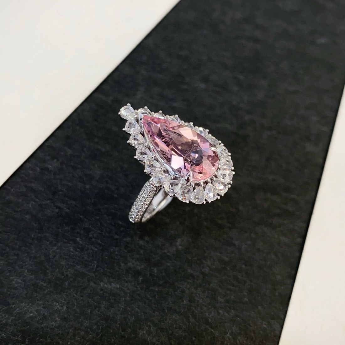 14k Gold 4.7 Ctw Natural Morganite & Diamond Ring/pendant( Without Chain ) - 6