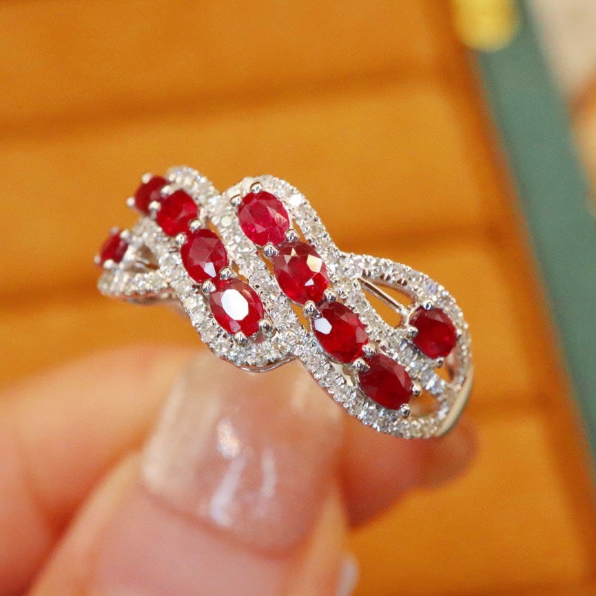 14k Gold 1.22 Ctw Natural Ruby & Diamond Ring - 3