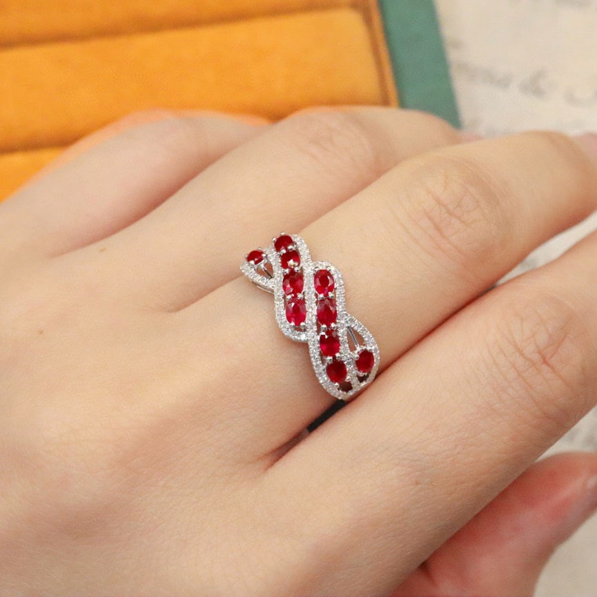 14k Gold 1.22 Ctw Natural Ruby & Diamond Ring - 5