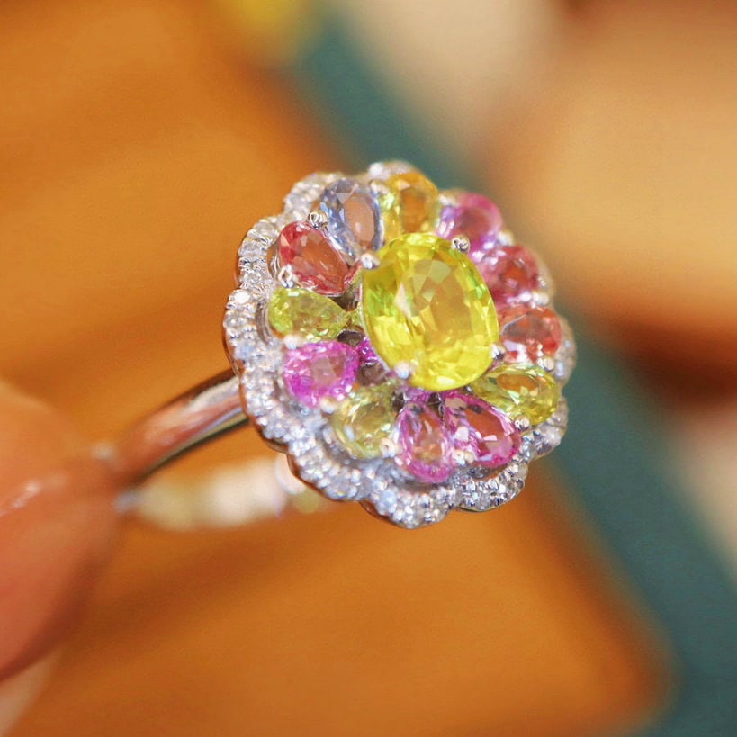 14k Gold 2.67 Ctw Natural Sapphire & Diamond Ring - 2