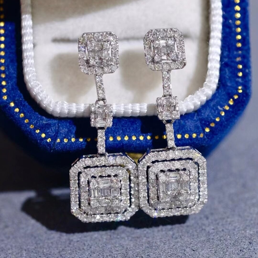 14k Gold 1.08 Ct Natural H Diamond Earrings - 2