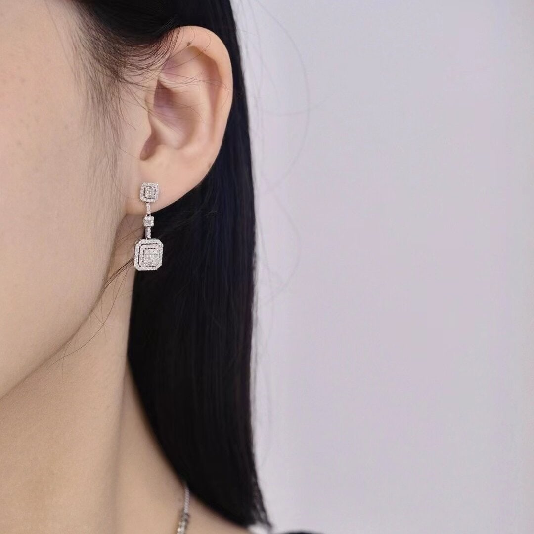 14k Gold 1.08 Ct Natural H Diamond Earrings - 3