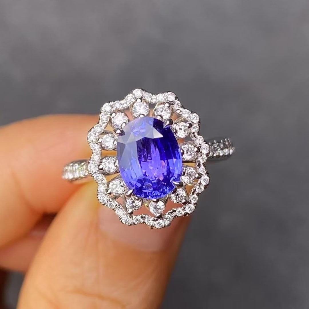 14k Gold 2.62 Ctw Natural Sapphire & Diamond Ring/pendant( Without Chain ): Ref:230938448 // gold content:14k gold // ring size:7. 25us // // main gemstone:sapphire // shape:oval // carat weight:2. 02ct // color:blue // treatment:natural // // adjacent gemstone 2 : diamond //