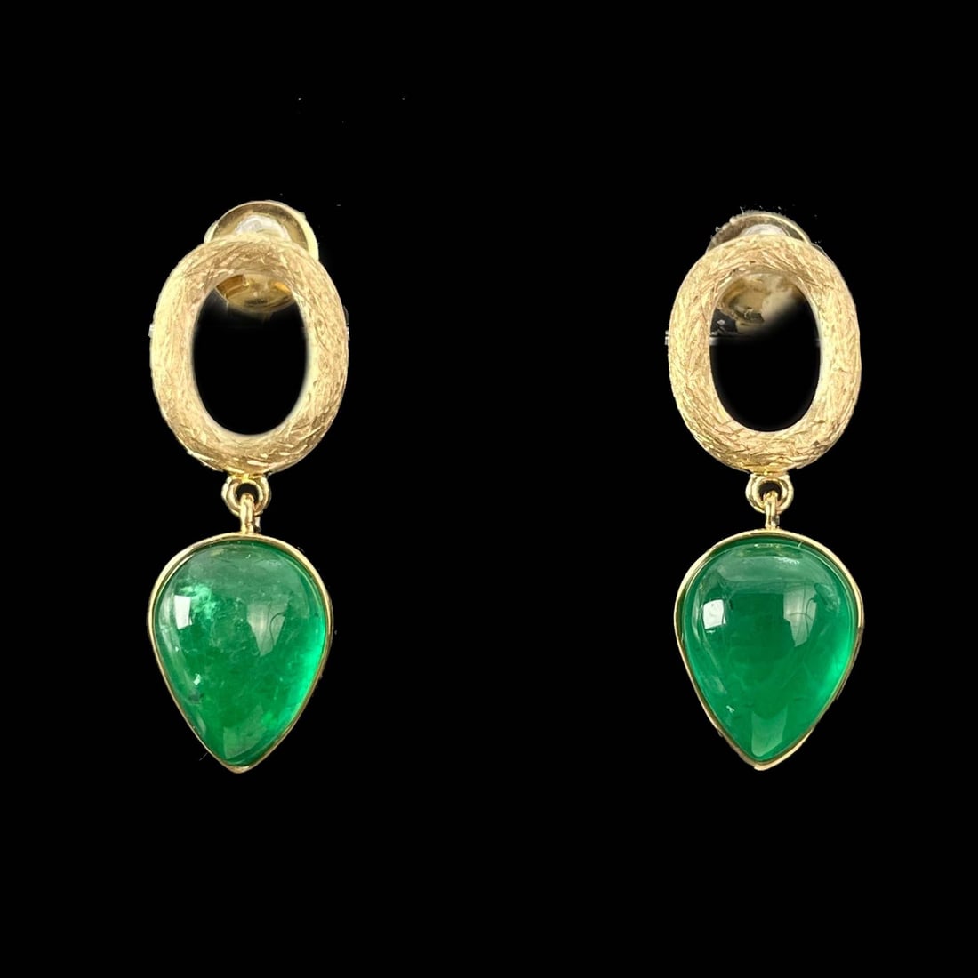 14k Gold 2.67 Ct Natural Emerald Earrings - 3